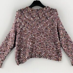 Lush Women's Sweater Size Small Oversized Bobble Knit  Chic Boxy 3D Boho